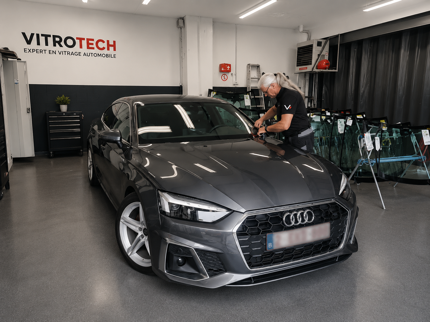 Atelier VitroTech Bertrix : intervention sur pare-brise et vitrage automobile.